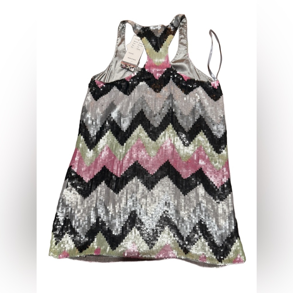 Elegant Pink and Silver Sequin Tank Dress by Parker - Picture 4 of 6